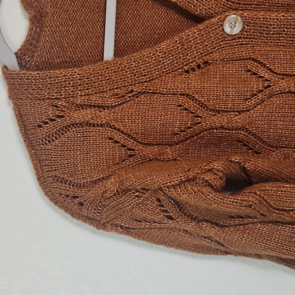 SHEIN Brown Knit Button-Front Cardigan | Women’s Size S - Picture 3 of 12